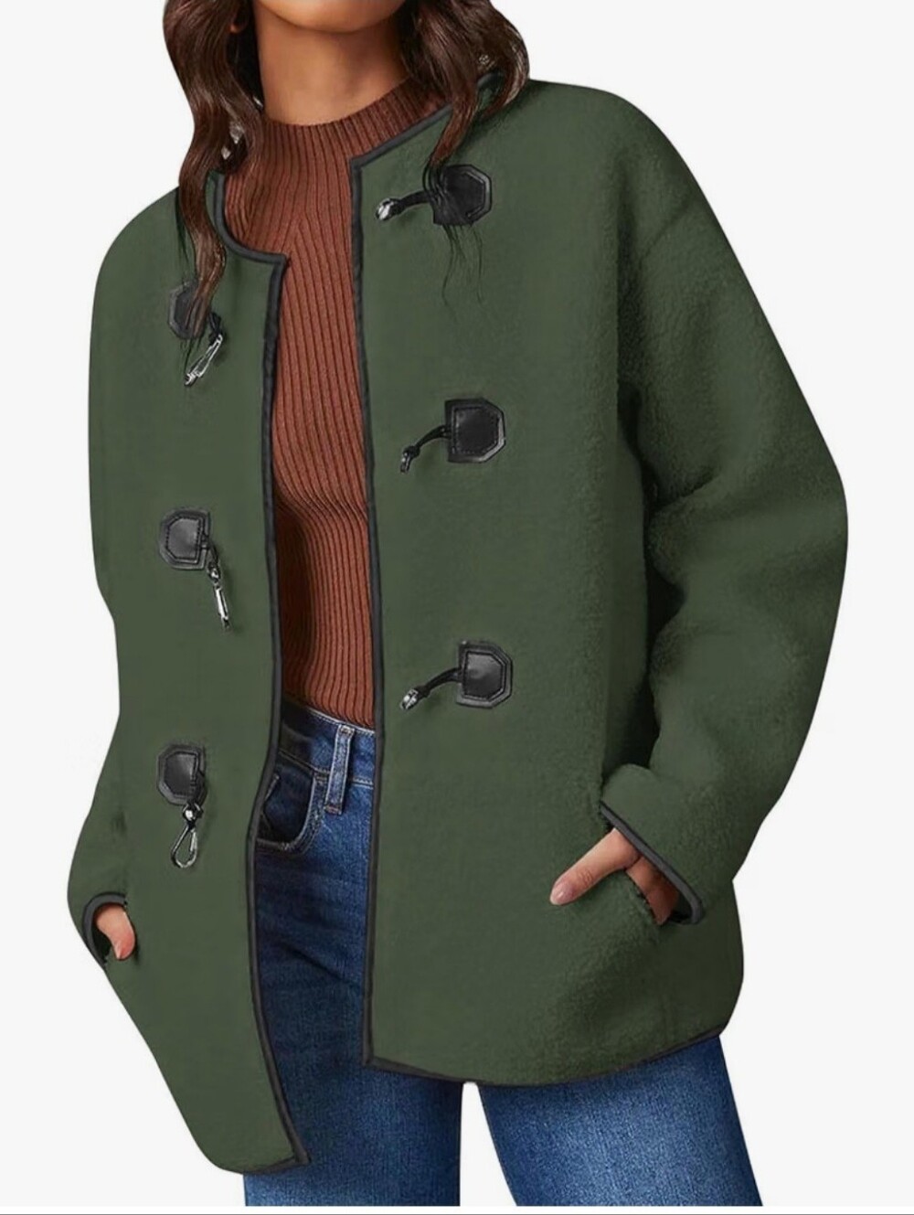 Olive Sherpa Jacket